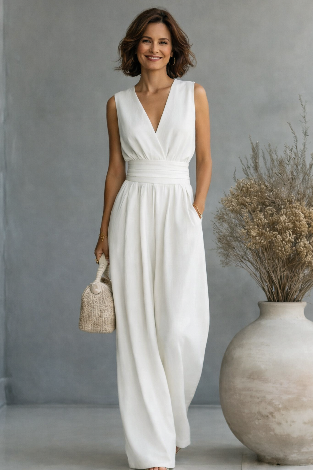 Zahara | Jumpsuit Blanco Escote V