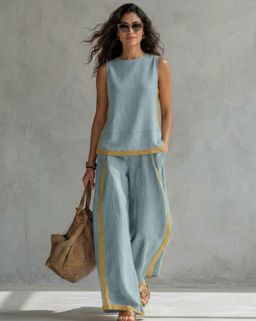 Leila | Conjunto Elegante de Algodón y Lino