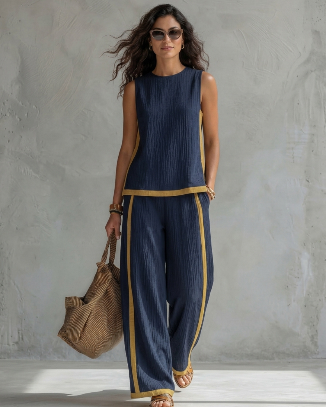 Leila | Conjunto Elegante de Algodón y Lino