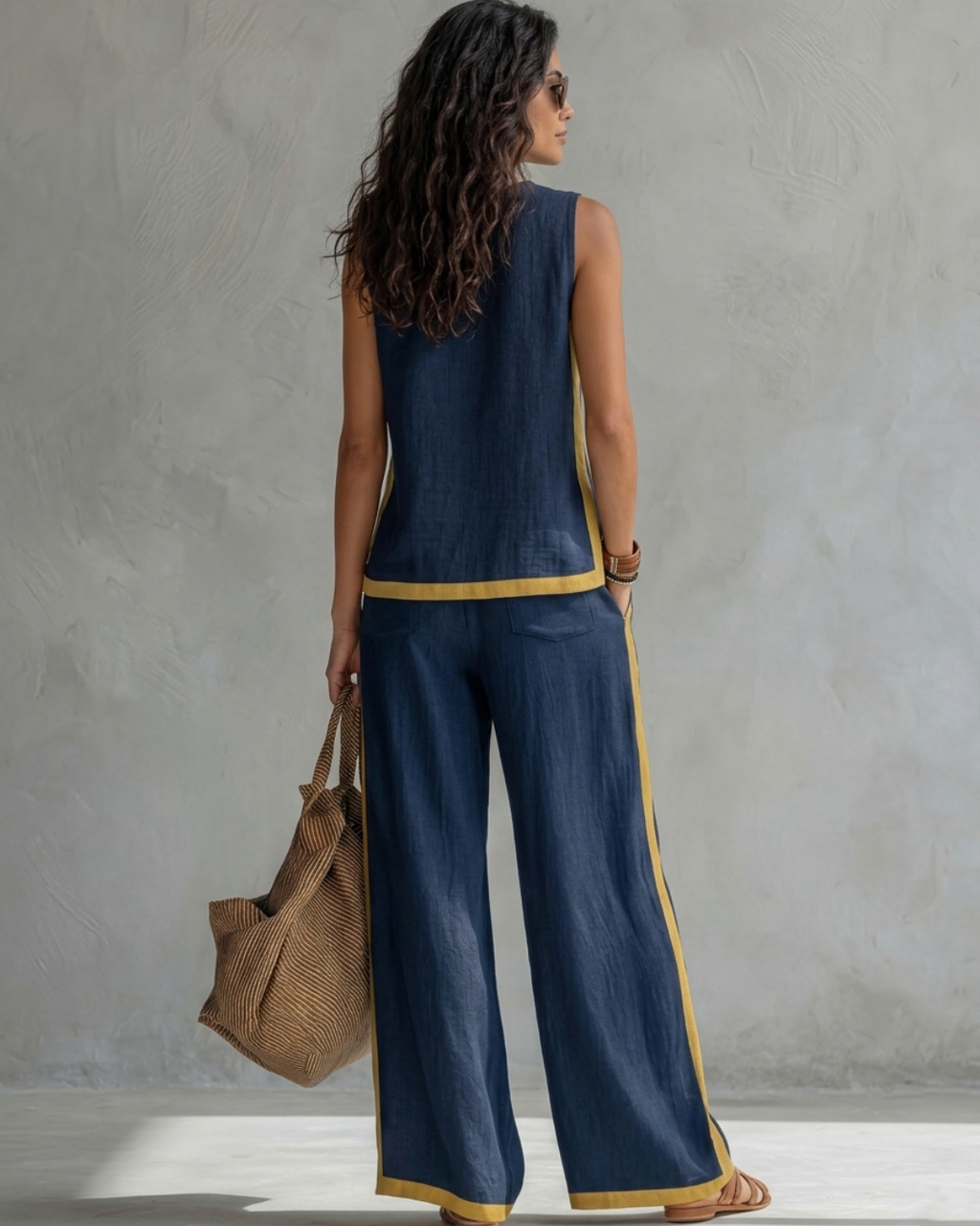 Leila | Conjunto Elegante de Algodón y Lino