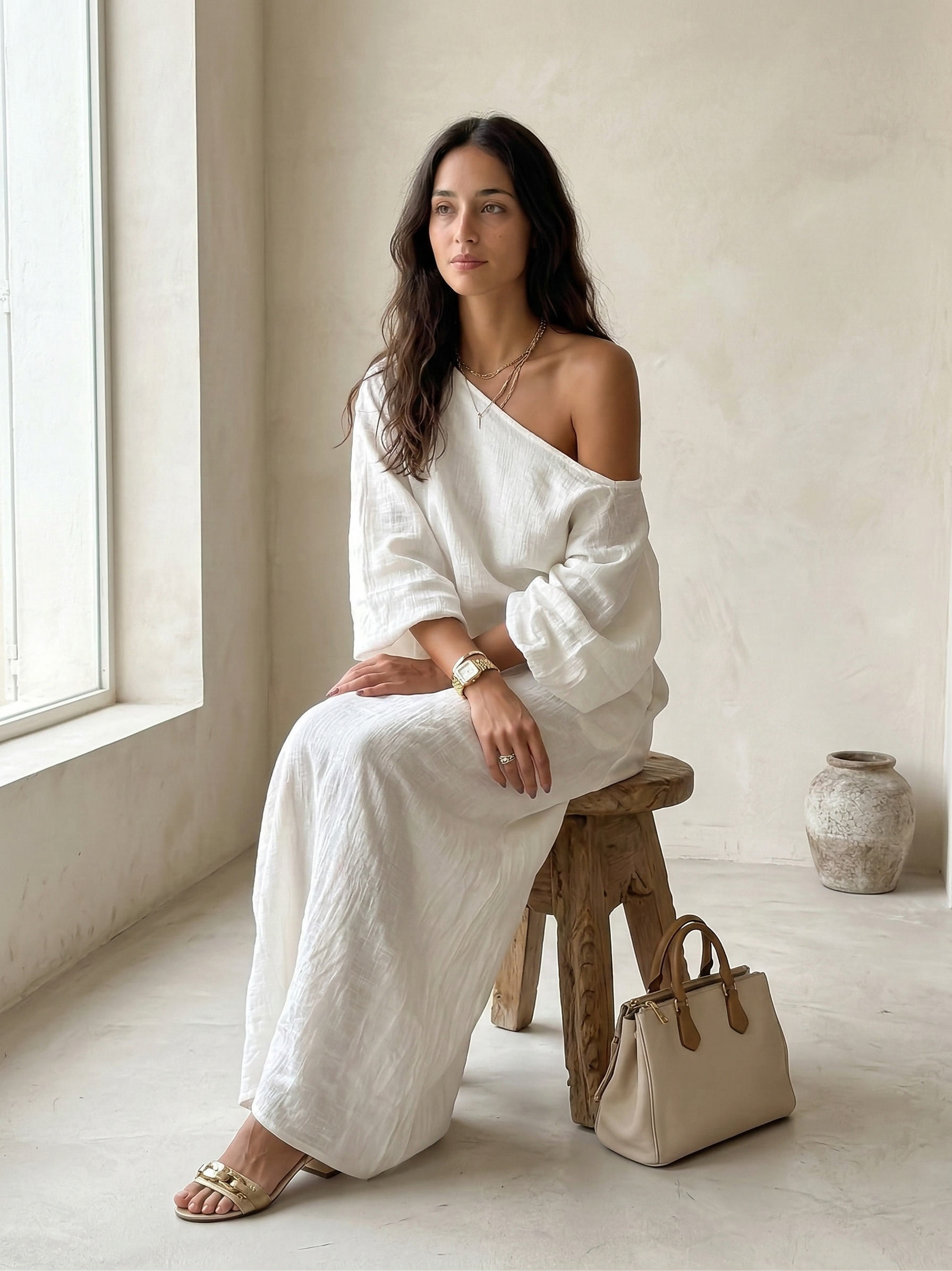 Candela | Vestido largo de lino