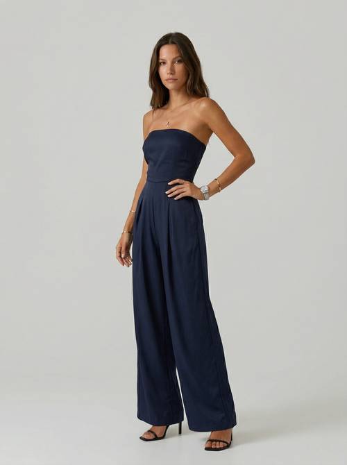 Ainara | Jumpsuit sin tirantes de pierna ancha