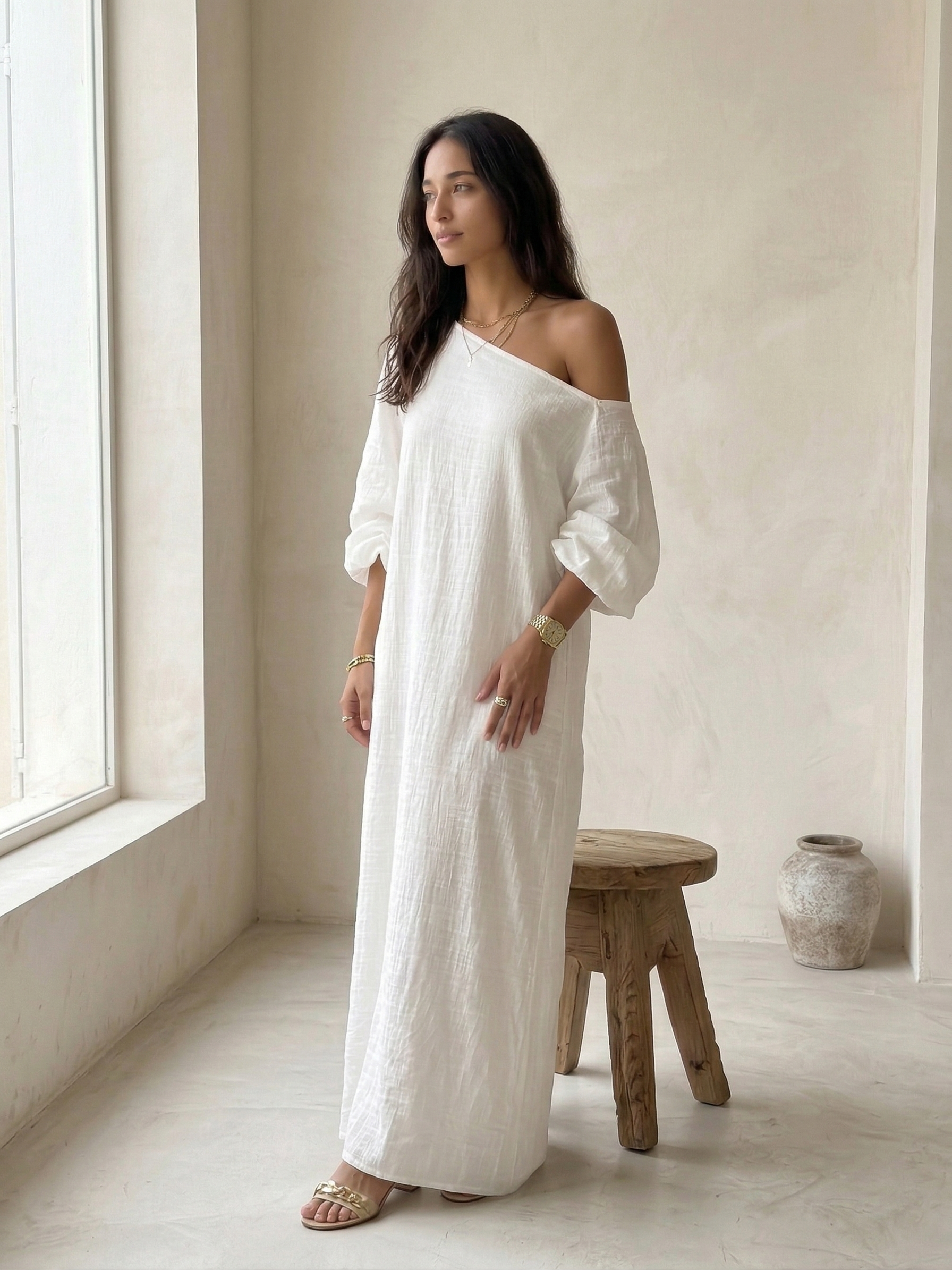 Candela | Vestido largo de lino