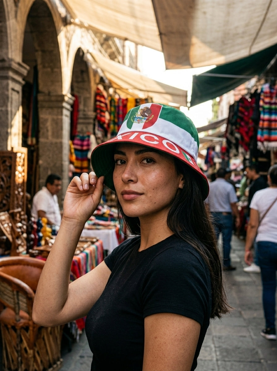 Sombrero Bucket México Rojo