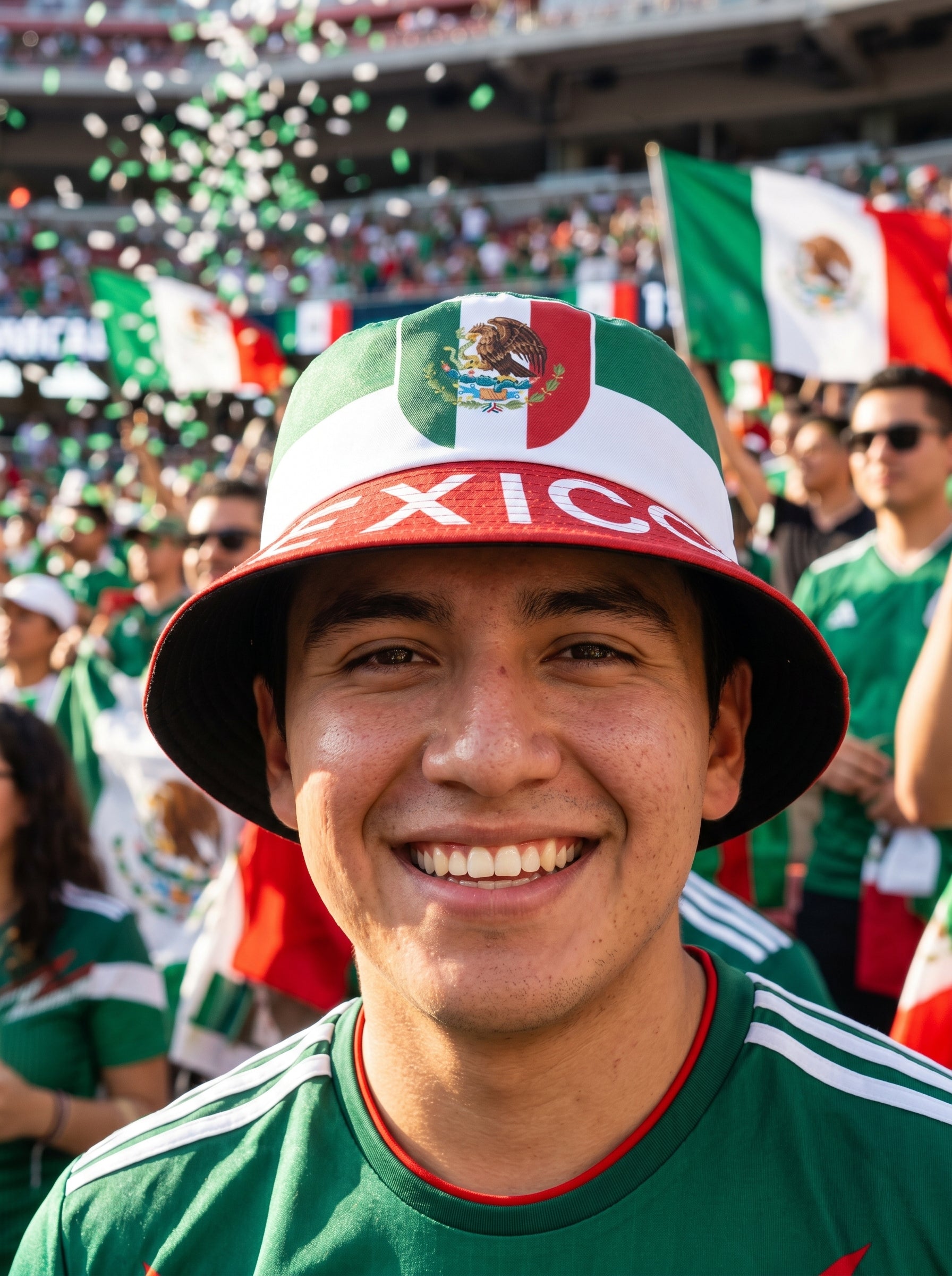 Sombrero Bucket México Rojo