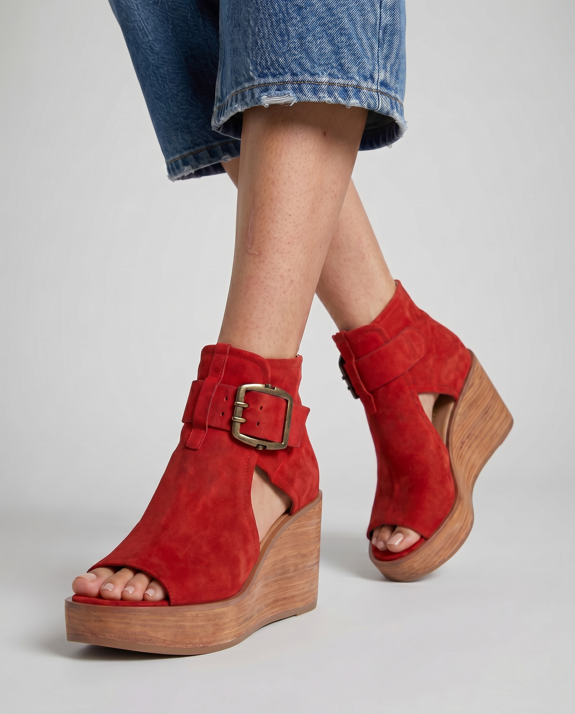 Orélisse - Botines abiertos con cuña de estilo moderno