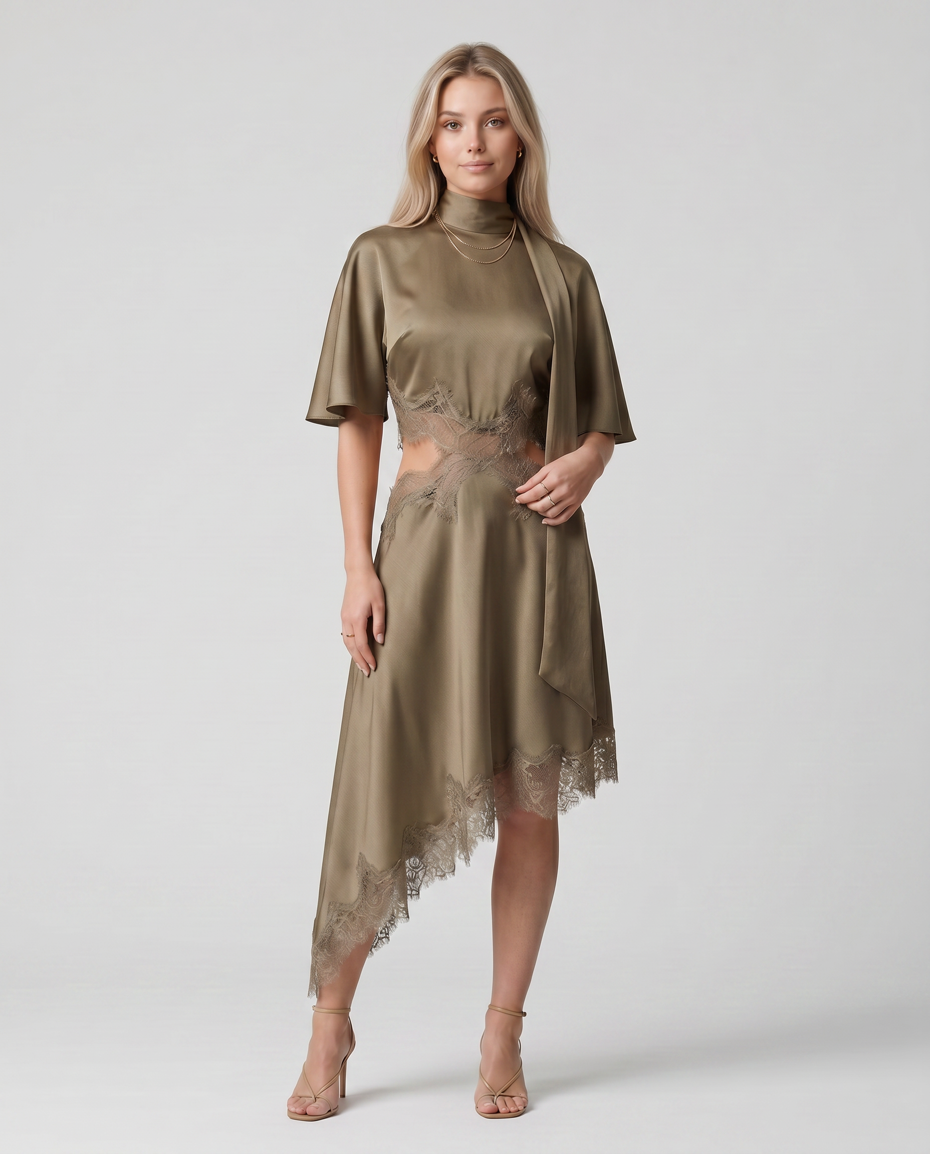 Gala | Vestido asimétrico con encaje